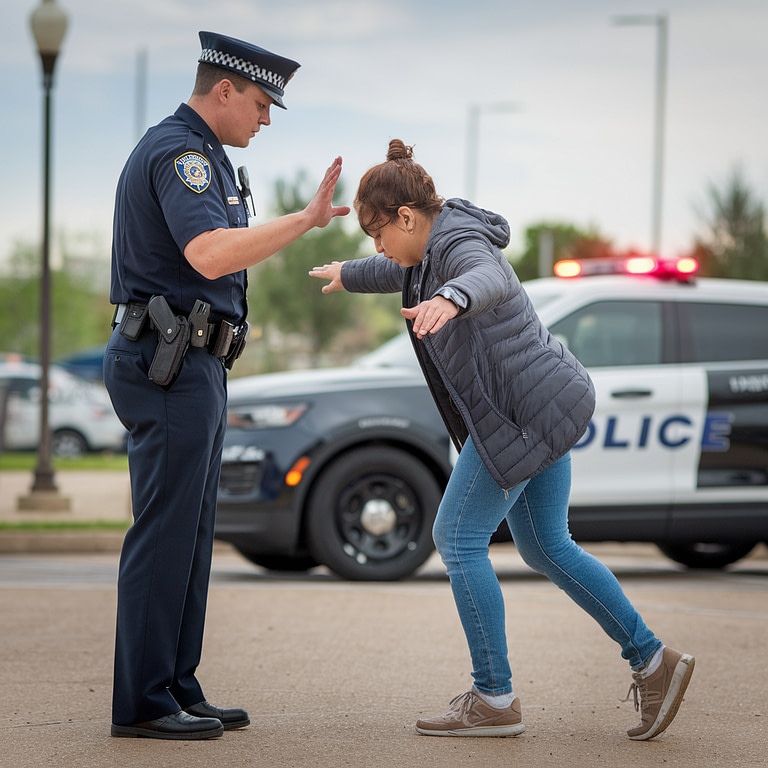 person doing field sobriety tests